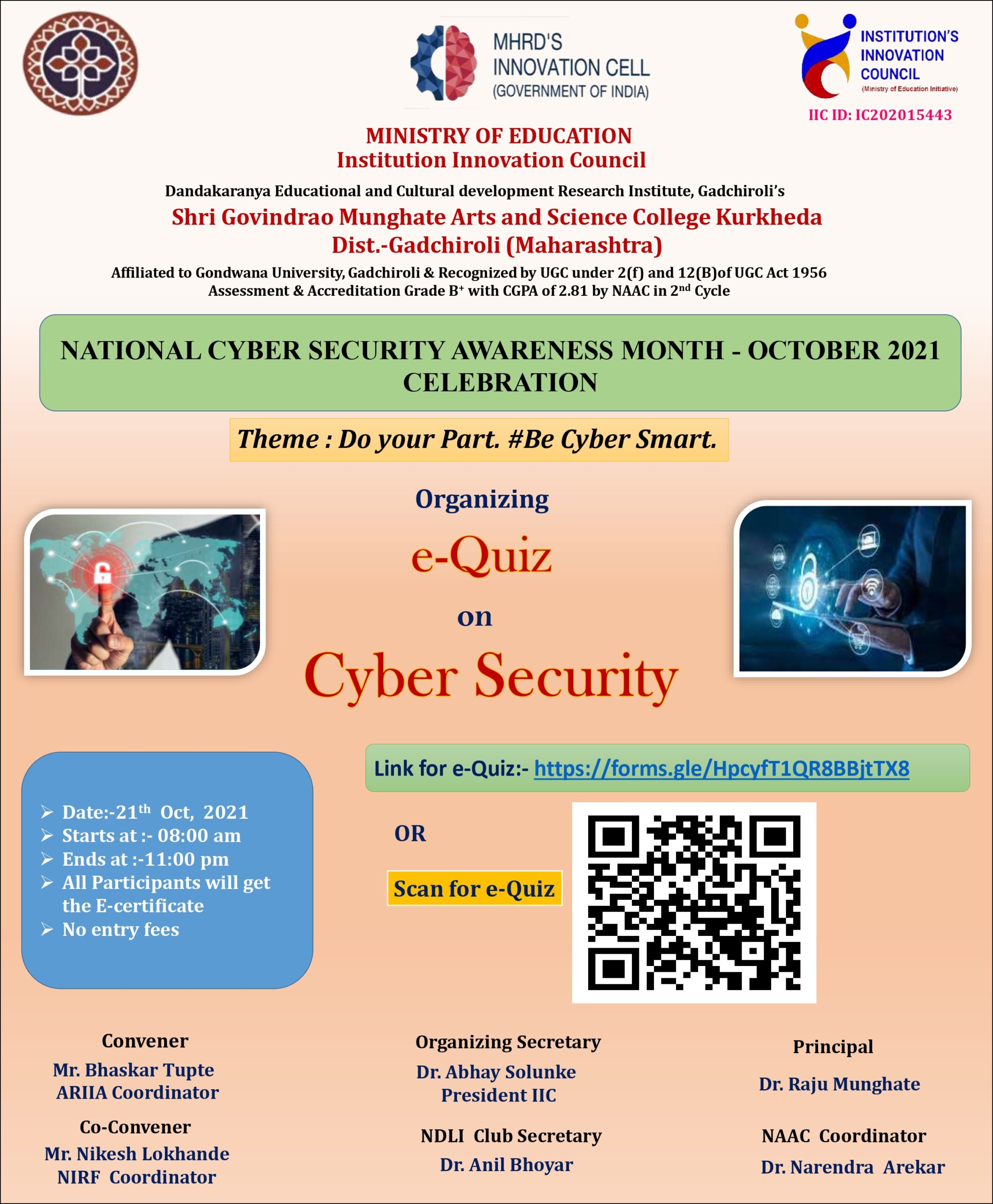 21-10-2021 Cyber Security Flyer e-Quiz_